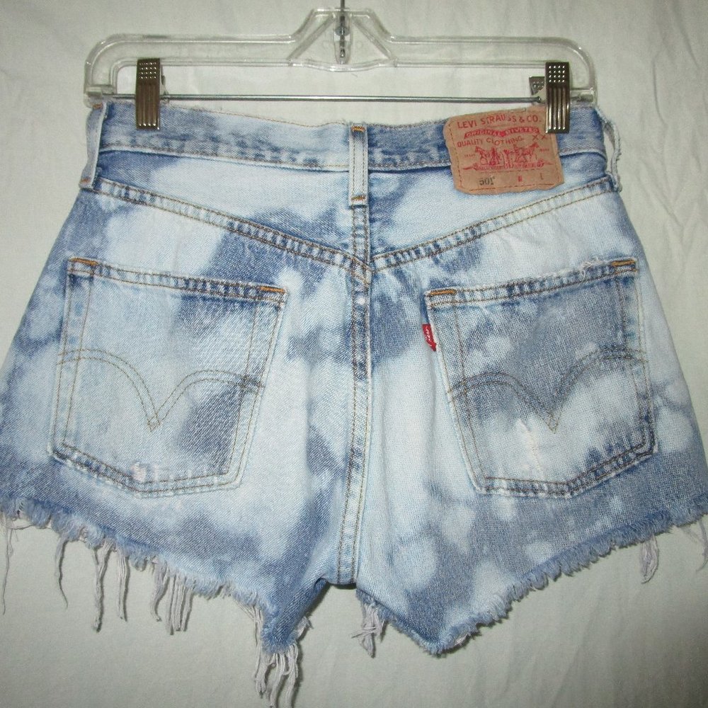 Levi's Light Blue Tie-Dye Denim Cutoff Shorts
